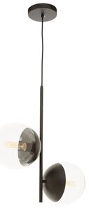 Rocklin 2 Lights Clear Glass Shade Pendant Light In Black