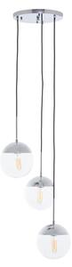 Rocklin 3 Lights Clear Glass Shade Pendant Light In Chrome