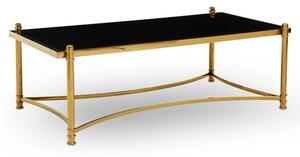 Orion Black Glass Top Coffee Table With Gold Metal Frame