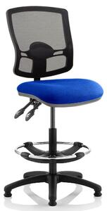 Eclipse Blue Deluxe Office Chair With No Arms And Rise Kit