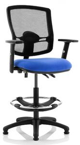 Eclipse Blue Deluxe Office Chair With Arms And Rise Kit