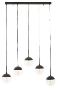 Rocklin Clear Glass Shade Pendant Light In Black