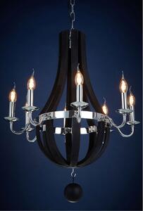 Kensick 8 Bulbs Curved Design Chandelier Ceiling Light In Black