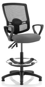 Eclipse Charcoal Deluxe Office Chair With Loop Arms And Rise Kit