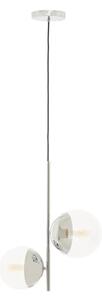 Rocklin 2 Lights Clear Glass Shade Pendant Light In Chrome