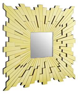 Dania Large Square Sunburst Design Wall Mirror In Gold