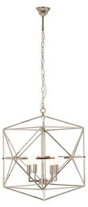 Kamloops Hexagonal Chandelier Ceiling Light In Silver Nickel