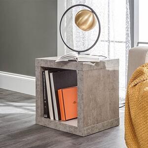 Baginton Wooden Cube Side Table In Concrete Effect