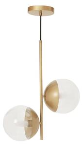 Rocklin 2 Lights Clear Glass Shade Pendant Light In Gold