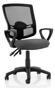 Eclipse Charcoal Deluxe Office Chair With Loop Arms