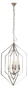 Venik Hexagonal 4 Lights Chandelier Ceiling Light In Nickel