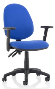 Eclipse II Fabric Office Chair In Blue With Adjustable Arms