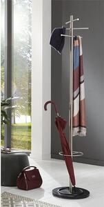 Denis Metal 6 Hooks Coat Stand In Chrome With Black Base