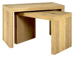 Creek Wooden Set Of 2 Side Tables In Oak