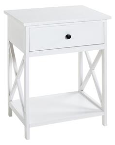 Bellvue Wooden 1 Drawer End Table With Shelf In White