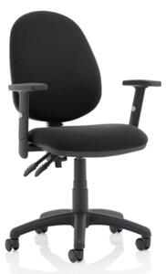 Eclipse II Fabric Office Chair In Black With Adjustable Arms