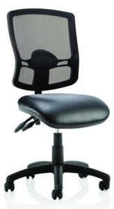 Eclipse Leather Black Deluxe Office Chair With No Arms