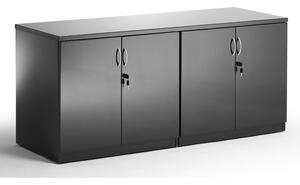 Impulse High Gloss Credenza Twin Storage Cupboard In Black