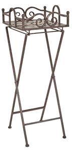 Creek Metal Foldable Side Table In Antique Brown