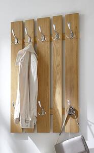 Learo Wall Hung Coat Rack In Oak With 8 Stainless Steel Hooks