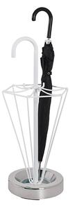 Obispo Metal Umbrella Stand In White And Chrome