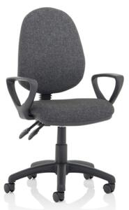 Eclipse II Fabric Office Chair In Charcoal With Loop Arms