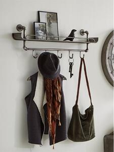 Learo Metal Wall Hung Coat Rack With 5 Hooks In Anthracite