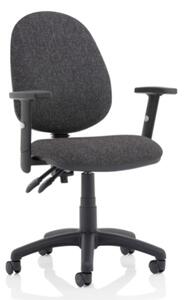 Eclipse II Fabric Office Chair In Charcoal With Adjustable Arms