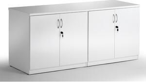 Impulse High Gloss Credenza Twin Storage Cupboard In White