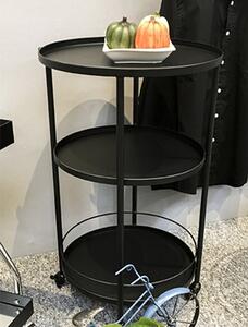 Chulavista Round Metal Drinks And Serving Trolley In Black