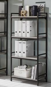 Barbara Wooden 4 Tier Shelving Unit In Concrete Effect