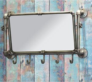 Learo Metal Wall Hung Coat Rack With Mirror In Anthracite