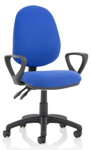 Eclipse II Fabric Office Chair In Blue With Loop Arms