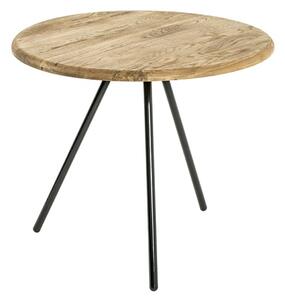 Simons Large Wooden Side Table In Oak With Black Metal Legs