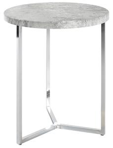 Simons Round Wooden Side Table In Concrete Effect