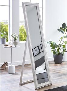 Truckee Floor Standing Cheval Mirror In White High Gloss Frame