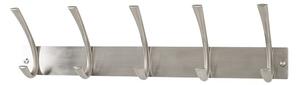 Myers Metal Wall Hung 5 Hooks Coat Rack In Silver