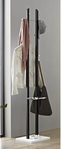 Tahoe Metal Coat Stand With Umbrella Stand In Black And Chrome