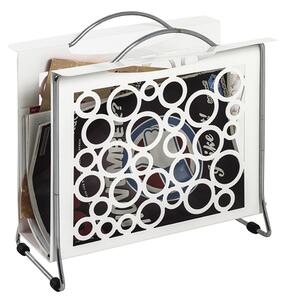 Starke Metal Magazine Rack In White And Chrome