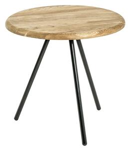 Simons Small Wooden Side Table In Oak With Black Metal Legs