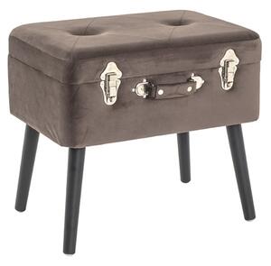 Watford Velvet Upholstered Storage Ottoman In Taupe