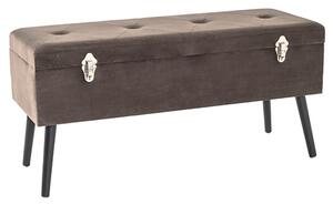 Watford Large Velvet Upholstered Storage Ottoman In Taupe