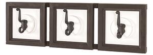 Orem Wooden Wall Hung 3 Hooks Coat Rack In White And Brown