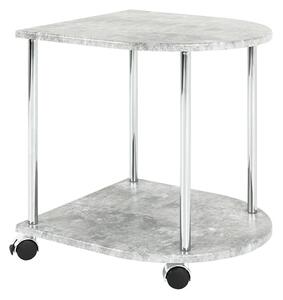 Forney Wooden Side Table On Castors In Concrete Effect