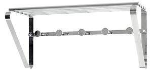 Hillsboro Metal Wall Hung 5 Hooks Coat Rack In Chrome