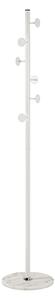 Hillsboro Metal 6 Hooks Coat Stand In White With Marble Base