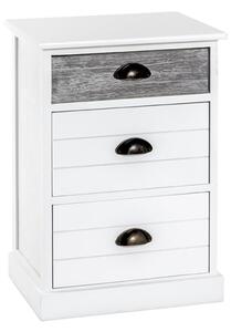 Mirada Wooden Chest Of 3 Drawers In White And Grey