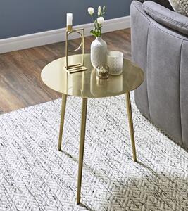 Inman Round Metal Side Table In Gold