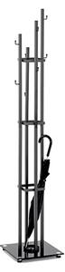 Lisboa Metal Coat Stand In Anthracite With Black Glass Base