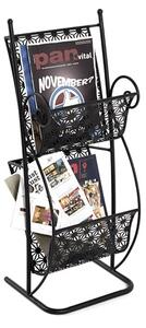 Morros Metal 2 Shelves Magazine Rack In Black